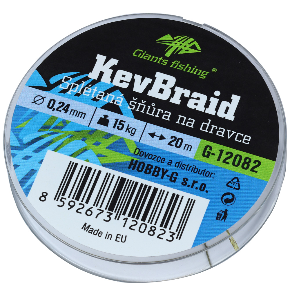 Giants fishing Splétaná šnůra na dravce KevBraid 20m, 0,24mm, 15kg 
