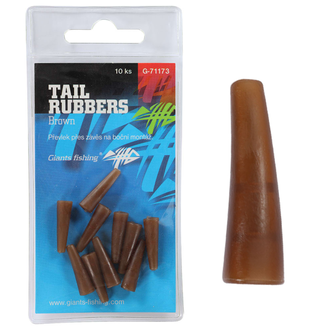 Giants fishing Převlek na závěsku Tail Rubbers Brown/10pc ( 20mm ) 10ks